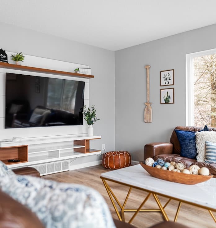 Warmly styled living room